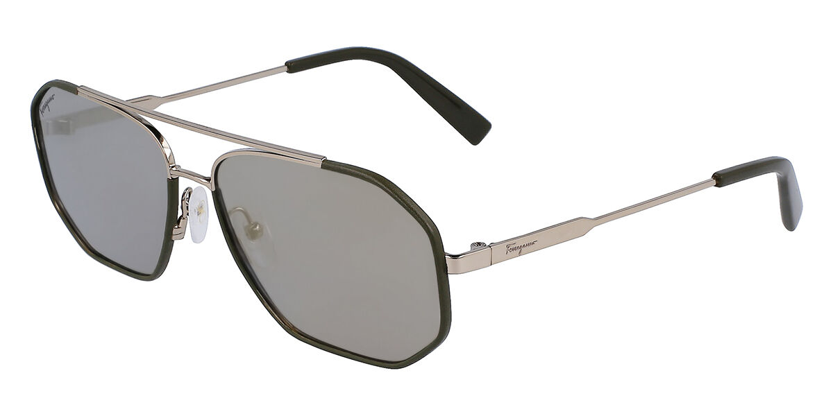 Image of Salvatore Ferragamo SF 303SL 726 Óculos de Sol Verdes Masculino PRT