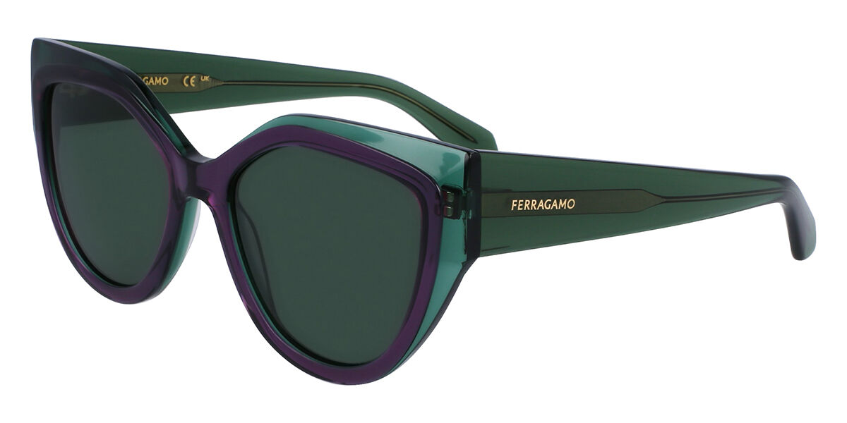 Image of Salvatore Ferragamo SF2004S 318 53 Lunettes De Soleil Femme Vertes FR