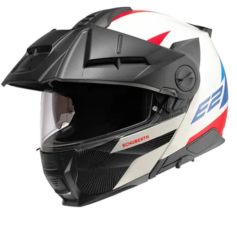 Image of Schuberth E2 Defender White Blue Modular Helmet Size L ID 4018257156759