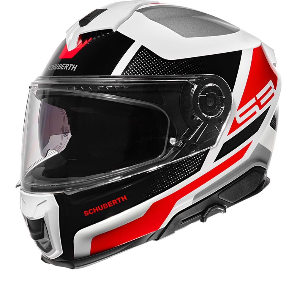 Image of Schuberth S3 Daytona White Grey Red Full Face Helmet Size 2XL ID 4018347157659
