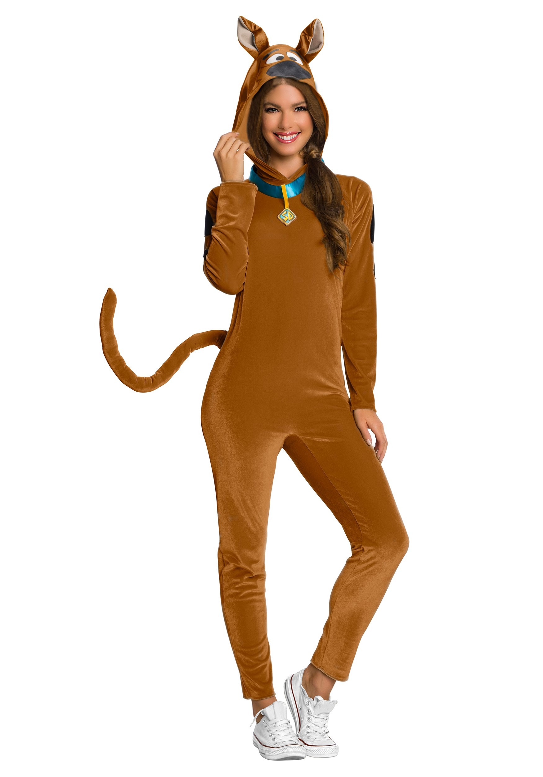 Image of Scooby-Doo Women's Costume Jumpsuit W/ Collar and Tail ID RU700866-S
