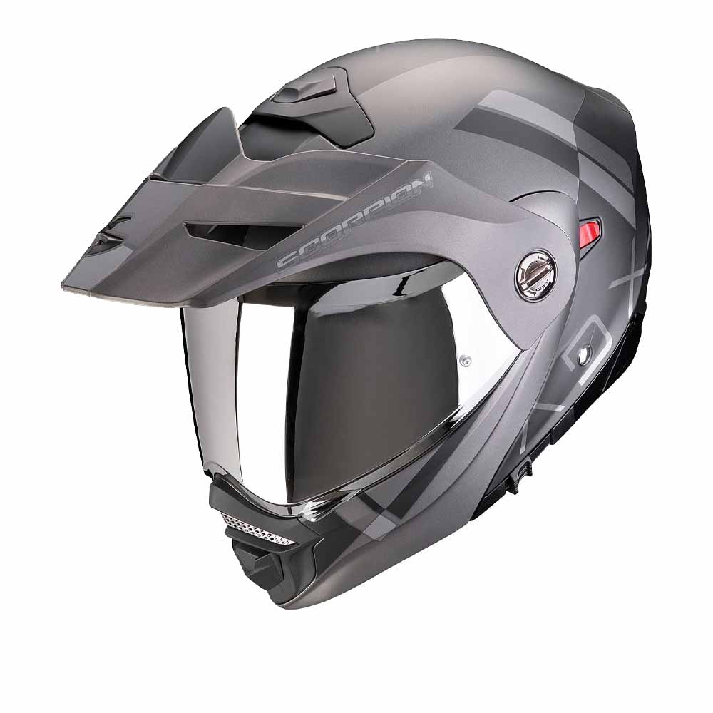 Image of Scorpion ADX-2 Galane Matt Black Silver Adventure Helmet Size M EN
