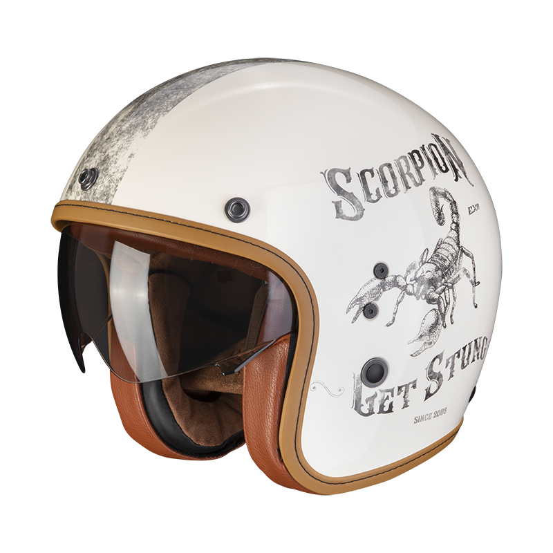 Image of Scorpion Belfast Evo Pique Cream-Black Jet Helmet Size S ID 3399990095873
