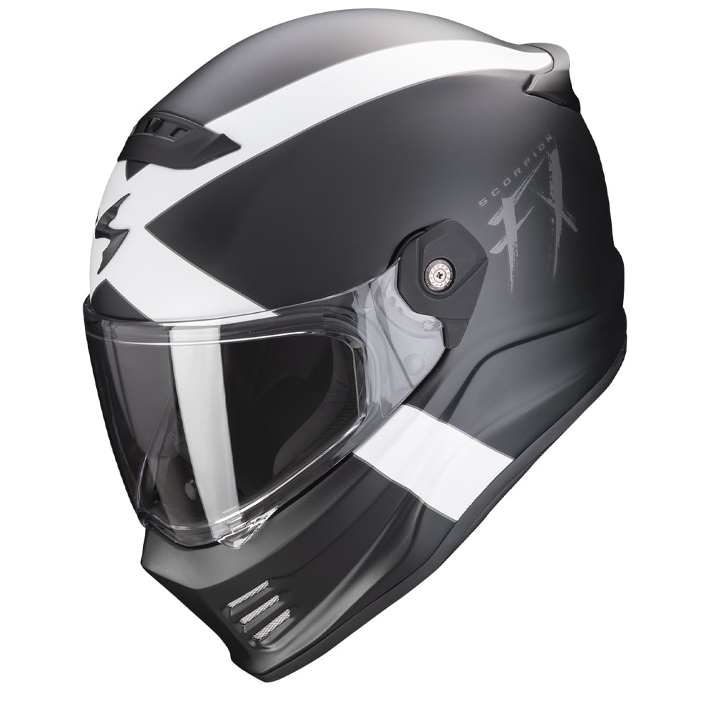 Image of Scorpion Covert FX Gallus Matt Black-White Full Face Helmet Talla XL