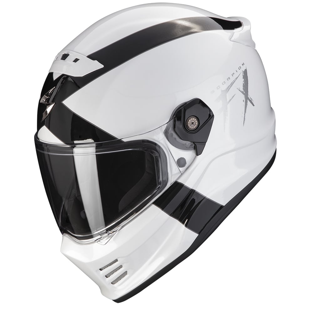 Image of Scorpion Covert FX Gallus White-Black Full Face Helmet Talla 2XL