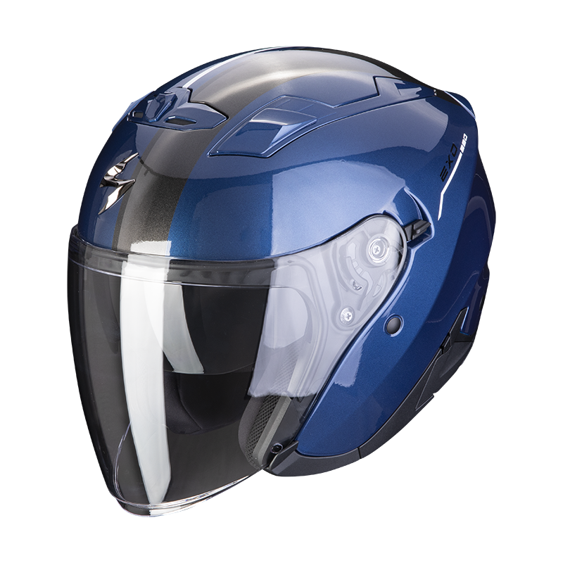 Image of Scorpion EXO-230 SR Dark Blue-White Jet Helmet Size L EN