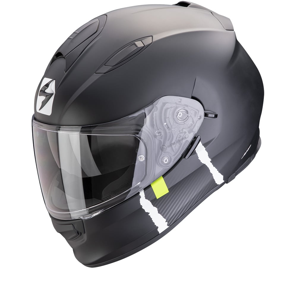 Image of Scorpion EXO-491 Code Matt Black-Silver Full Face Helmet Talla S