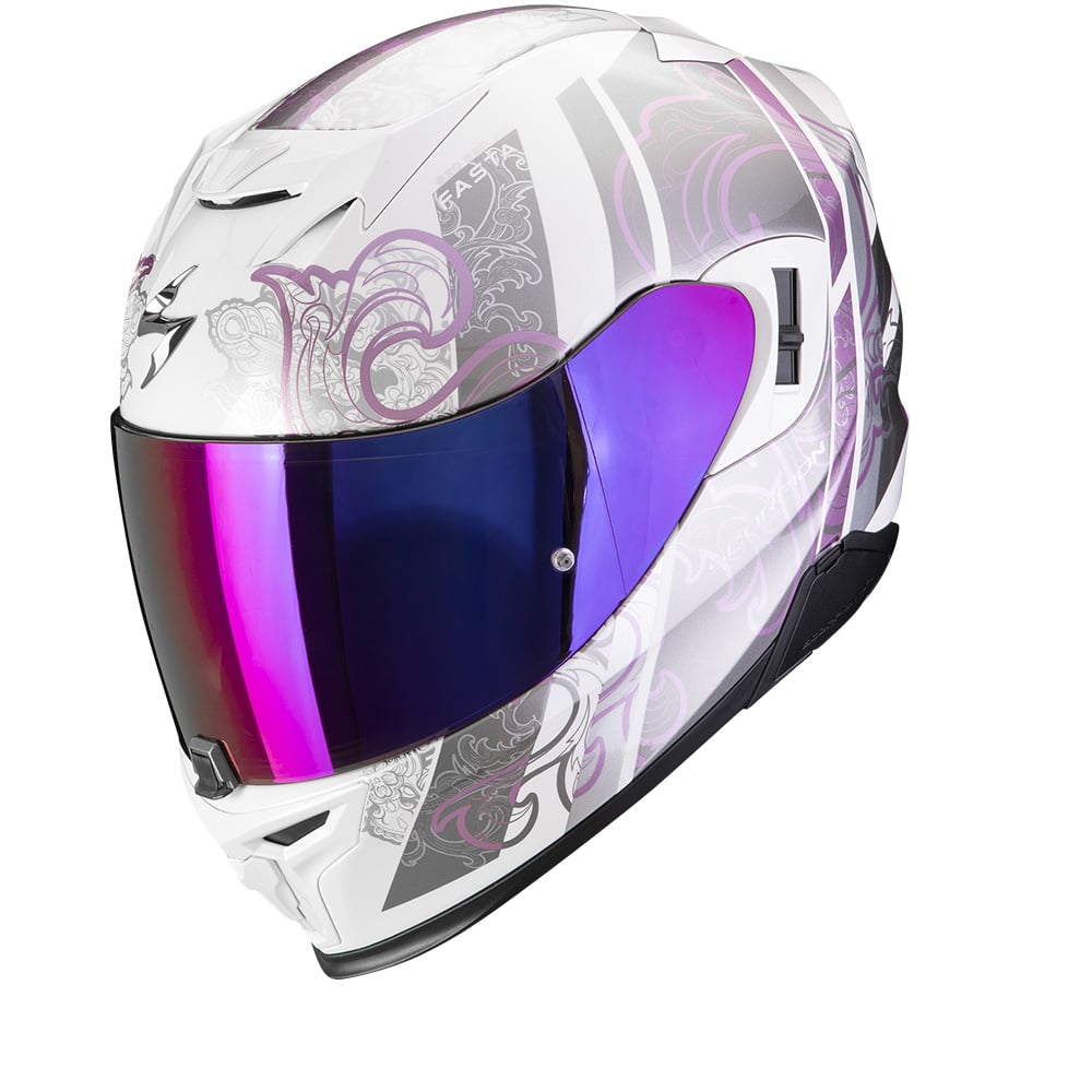 Image of Scorpion EXO-520 Evo Air Fasta White-Purple Full Face Helmet Size XS EN