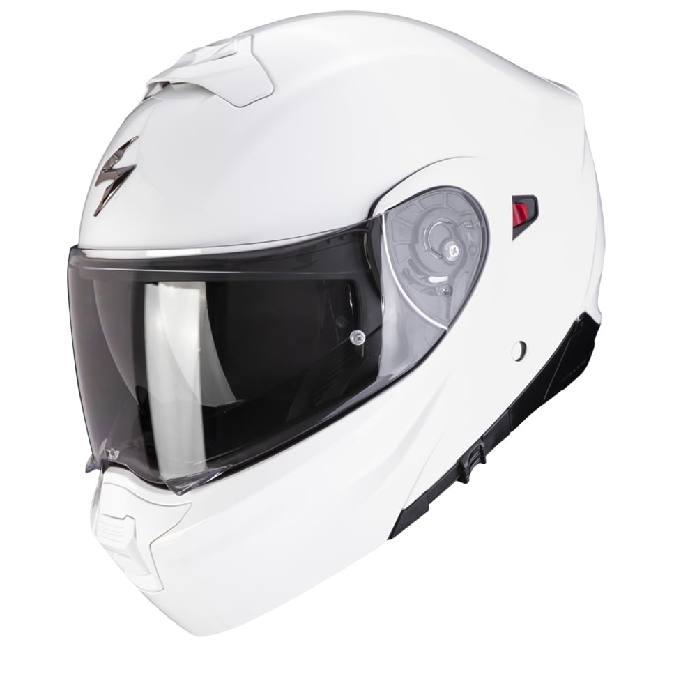 Image of Scorpion EXO-930 Evo Solid White Modular Helmet Size S ID 3399990105985