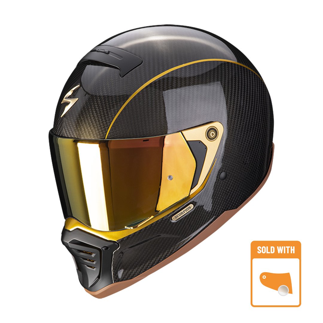 Image of Scorpion EXO-HX1 Carbon Se Black-Gold Full Face Helmet Size S EN