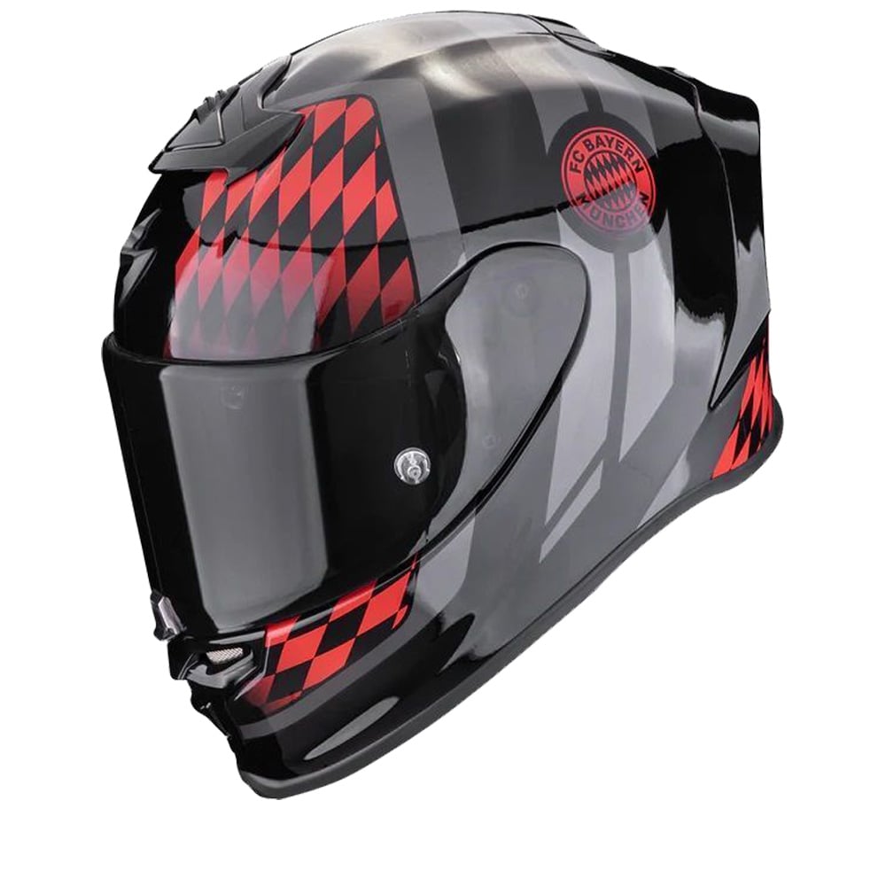 Image of Scorpion EXO-R1 Evo Air FC Bayern Black Red Full Face Helmet Size M ID 3701629110947