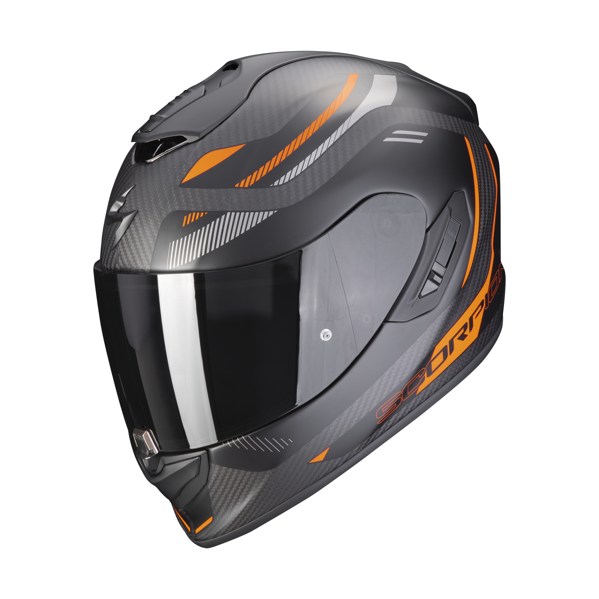 Image of Scorpion Exo-1400 Evo Carbon Air Kydra Matt Black-Orange Full Face Helmet Size 2XL EN