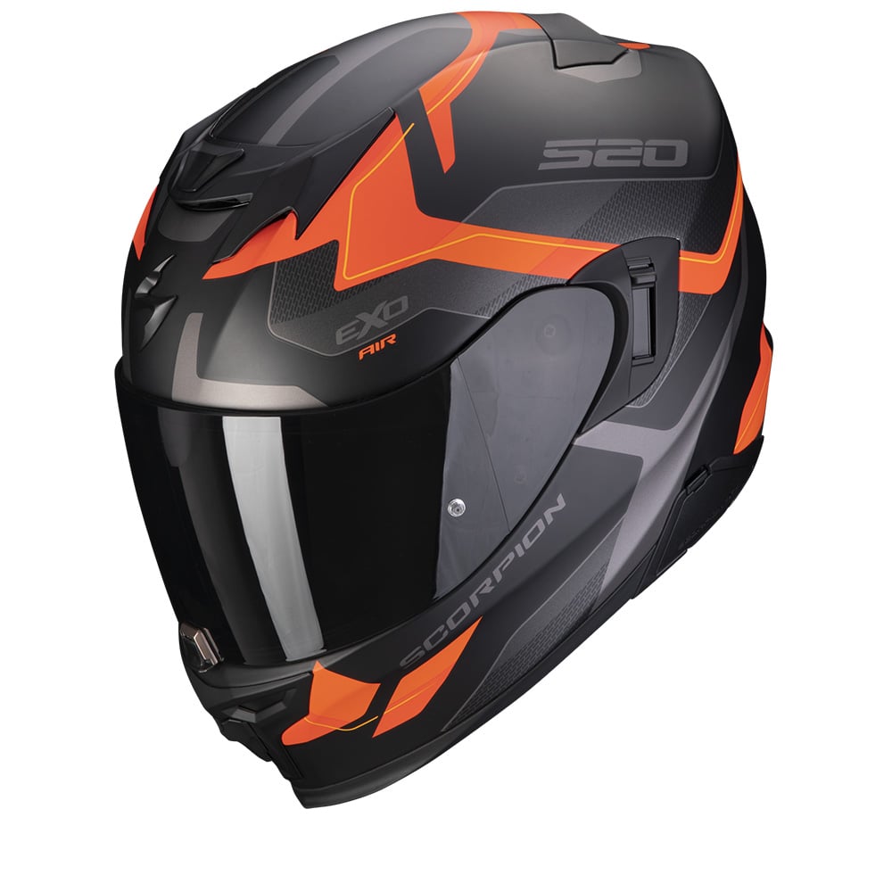 Image of Scorpion Exo-520 Evo Air Elan Matt Black-Orange Full Face Helmets Size M ID 3399990103073