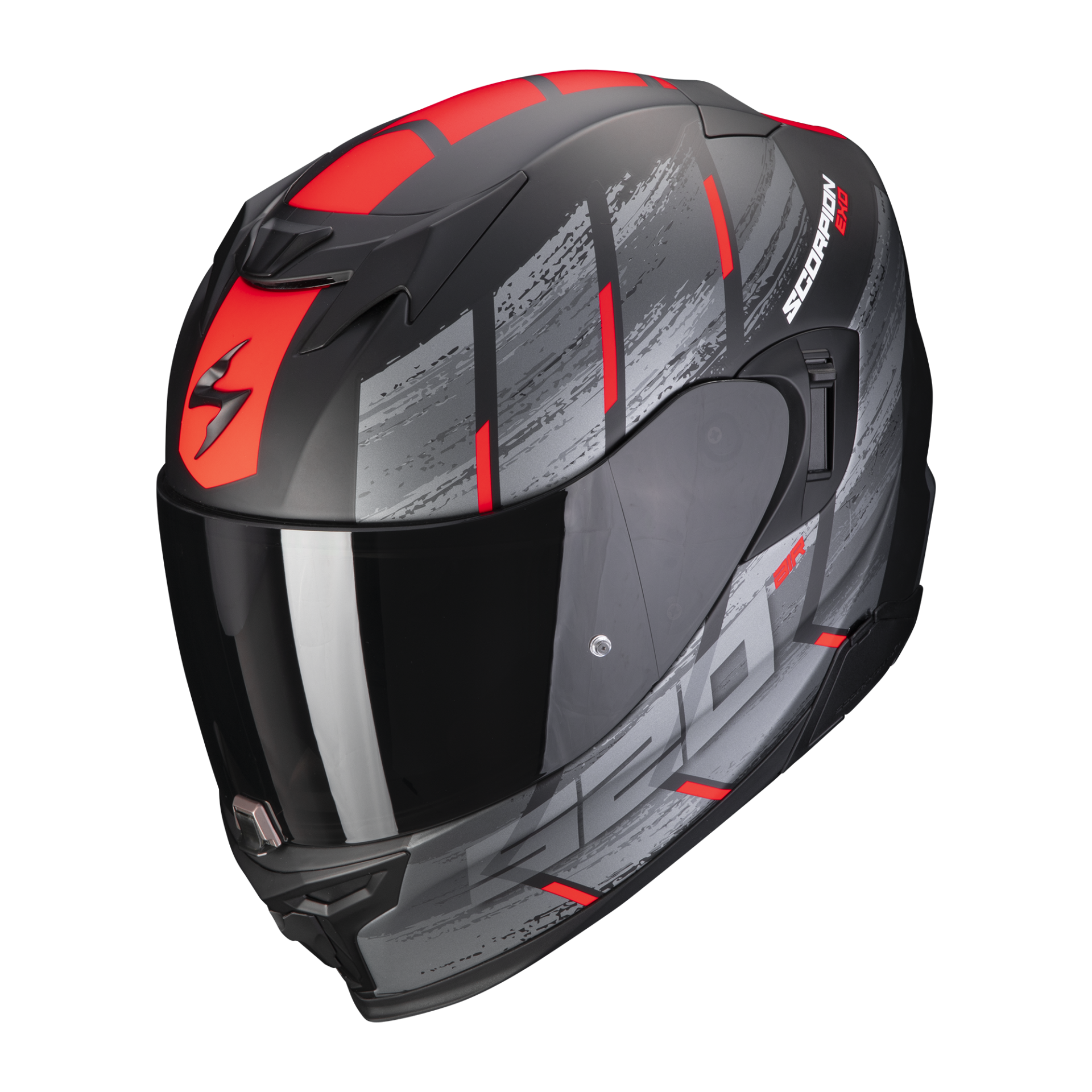 Image of Scorpion Exo-520 Evo Air Maha Matt Black-Red Full Face Helmet Talla S