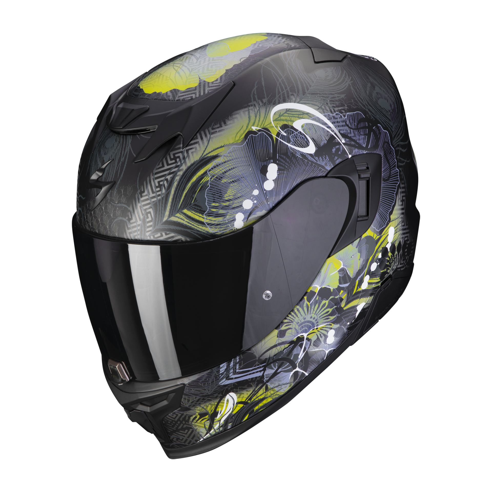 Image of Scorpion Exo-520 Evo Air Melrose Matt Black-Yellow Full Face Helmet Talla S