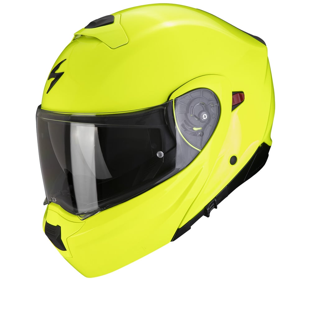 Image of Scorpion Exo-930 Evo Solid Yellow Fluo Modular Helmet Size M EN
