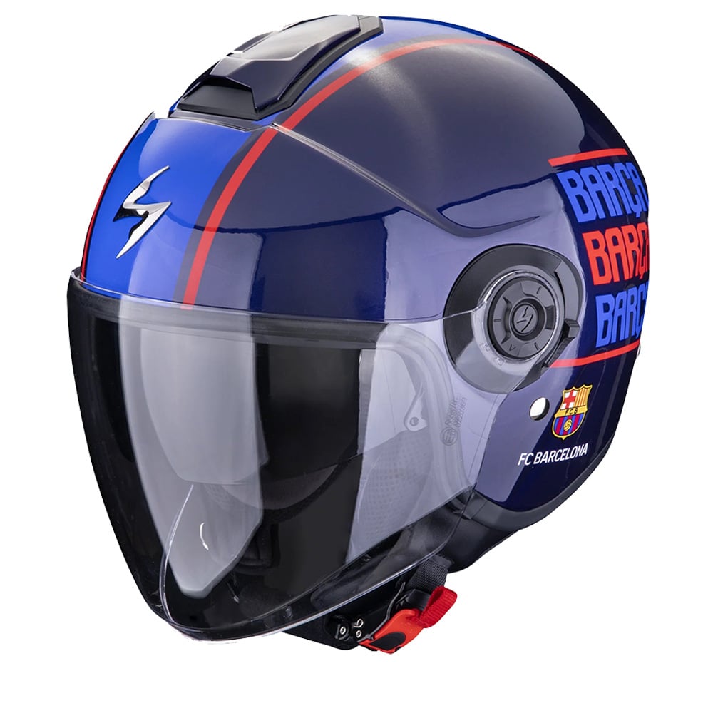 Image of Scorpion Exo-City II FC Barcelona Blue Red Blue Jet Helmet Size M EN