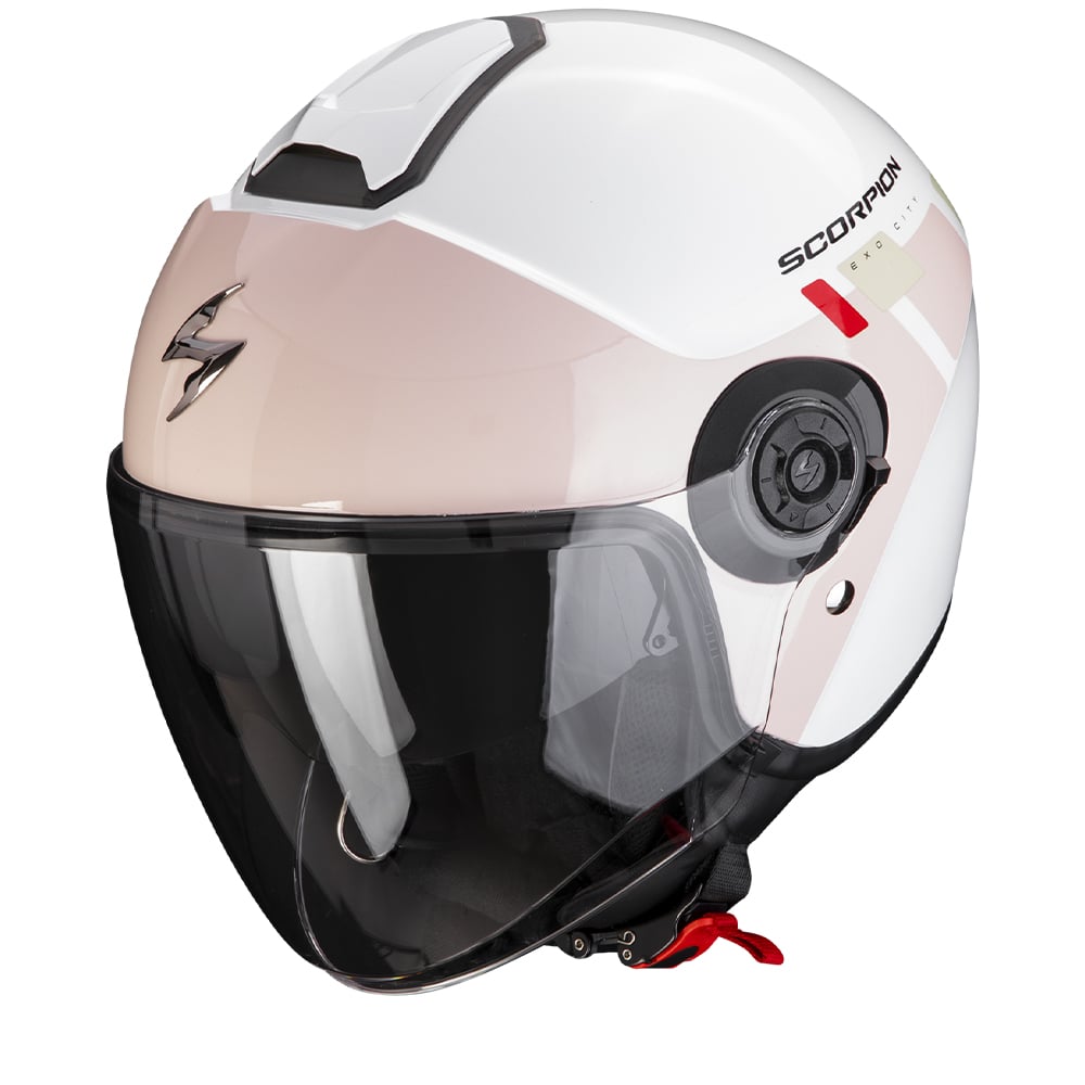 Image of Scorpion Exo-City II Mall White-Pink-Green Jet Helmet Talla XXS
