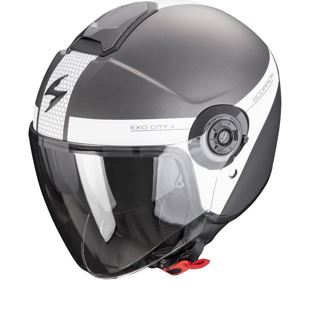 Image of Scorpion Exo-City II Short Matt Silver-White Jet Helmet Size XS EN