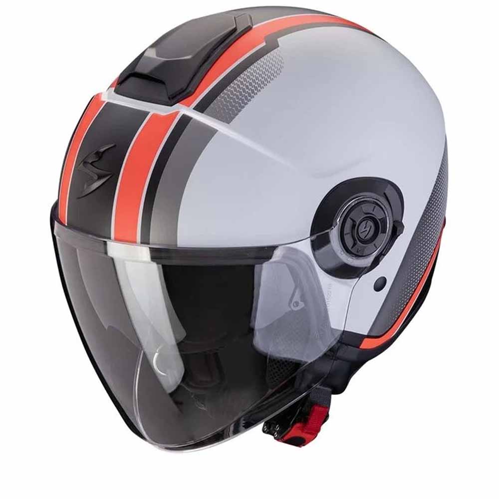 Image of Scorpion Exo-City II Vel Matt Grey Red Jet Helmet Talla S