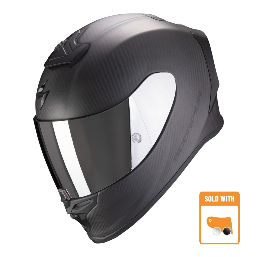 Image of Scorpion Exo-R1 Evo Carbon Air Solid Matt Black Full Face Helmet Talla S