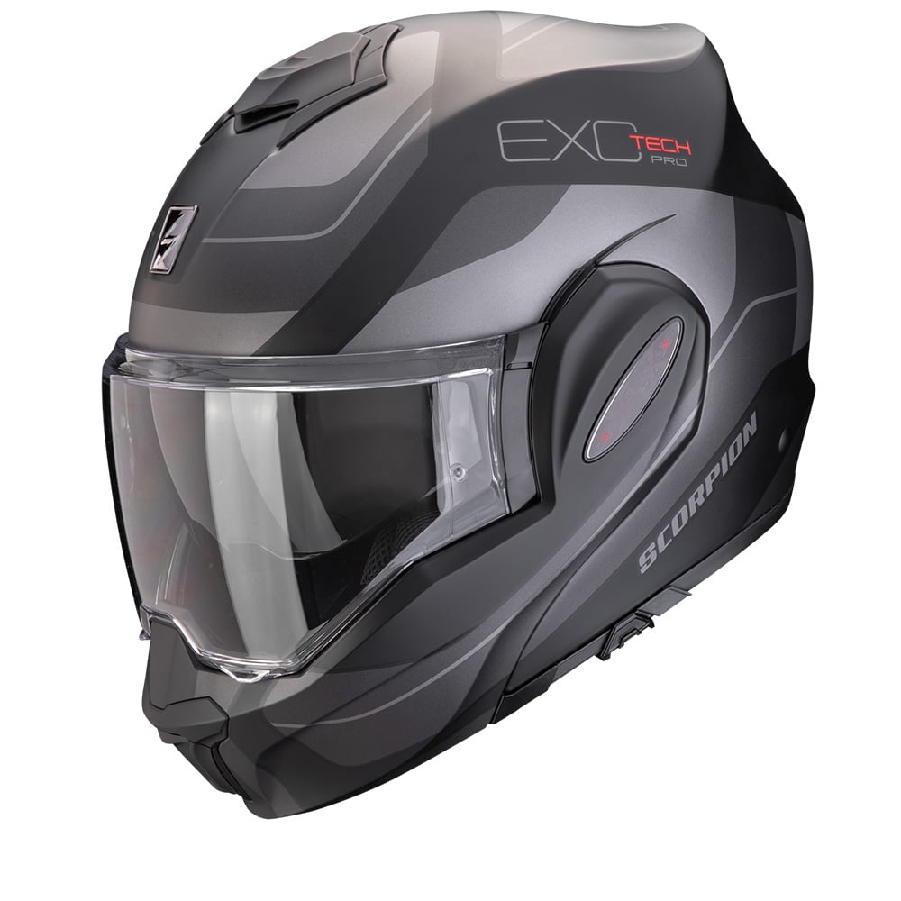 Image of Scorpion Exo-Tech Evo Pro Commuta Matt Black-Silver Modular Helmet Size M EN