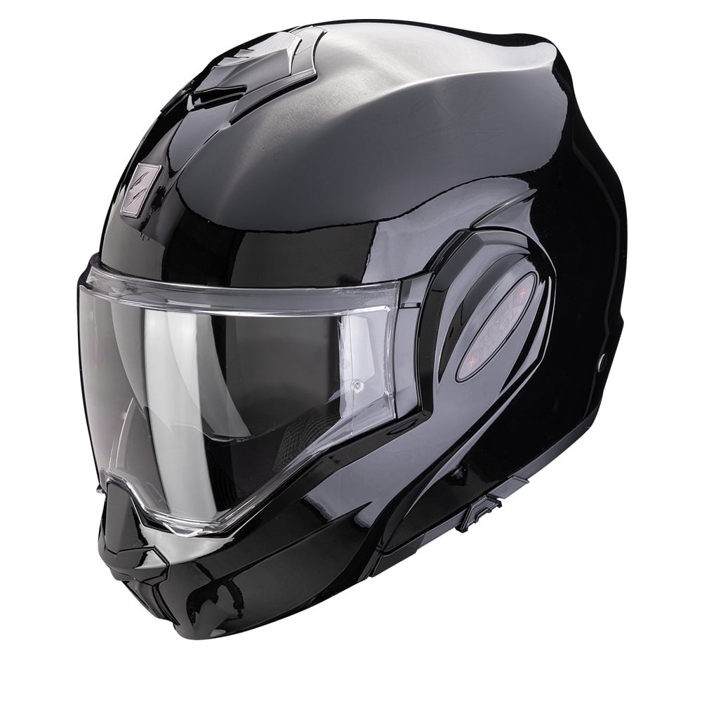 Image of Scorpion Exo-Tech Evo Pro Solid Metallic Black Modular Helmet Size XS EN