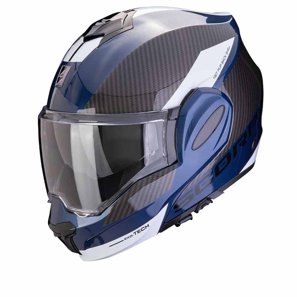 Image of Scorpion Exo-Tech Evo Team Blue Black White Modular Helmet Size XS EN