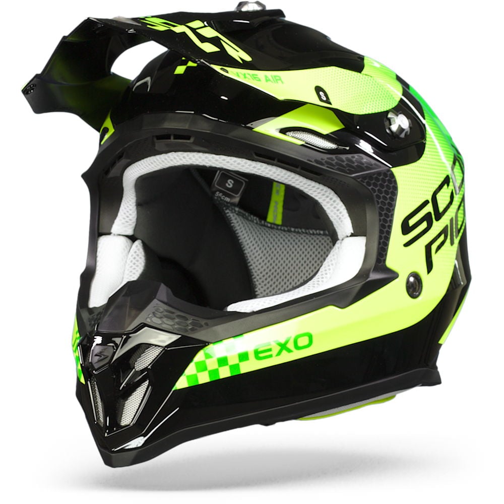 Image of Scorpion VX-16 Air Soul Black-Green Offroad Helmet Size M ID 3399990093169