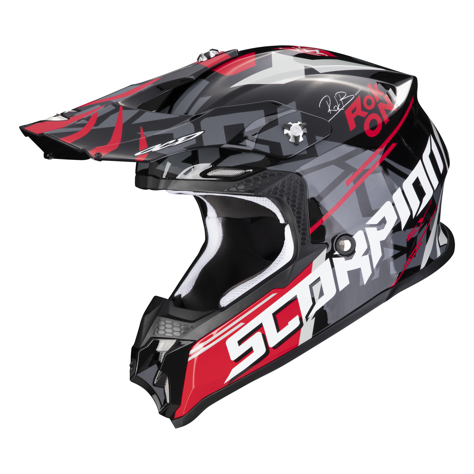 Image of Scorpion VX-16 Evo Air Rok Black-Red Casque Cross Taille 2XL