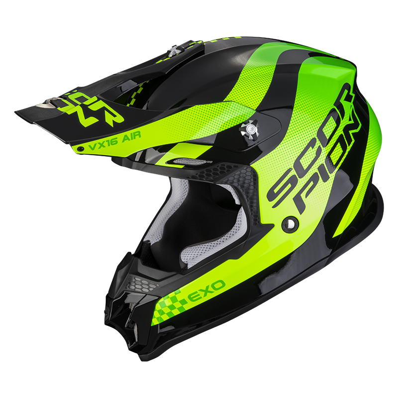 Image of Scorpion VX-16 Evo Air Soul Black-Green Offroad Helmet Size L EN