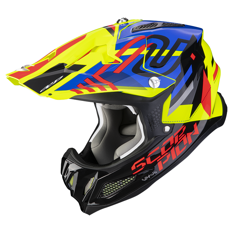 Image of Scorpion VX-22 Air Neox Neon Yellow-Blue-Red Offroad Helmet Size L ID 3399990094715