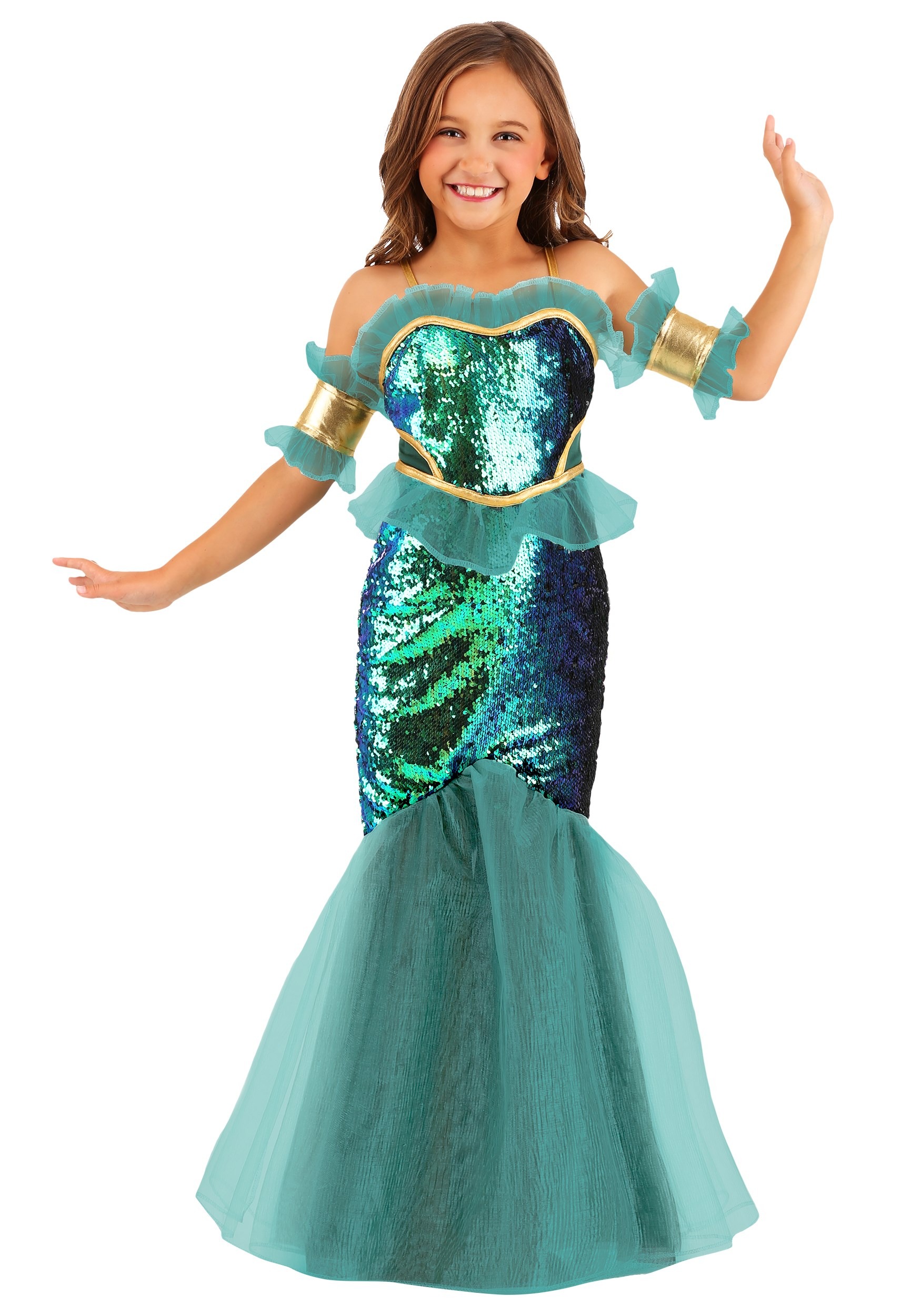 Image of Sea Siren Girl's Costume ID FUN7030CH-L