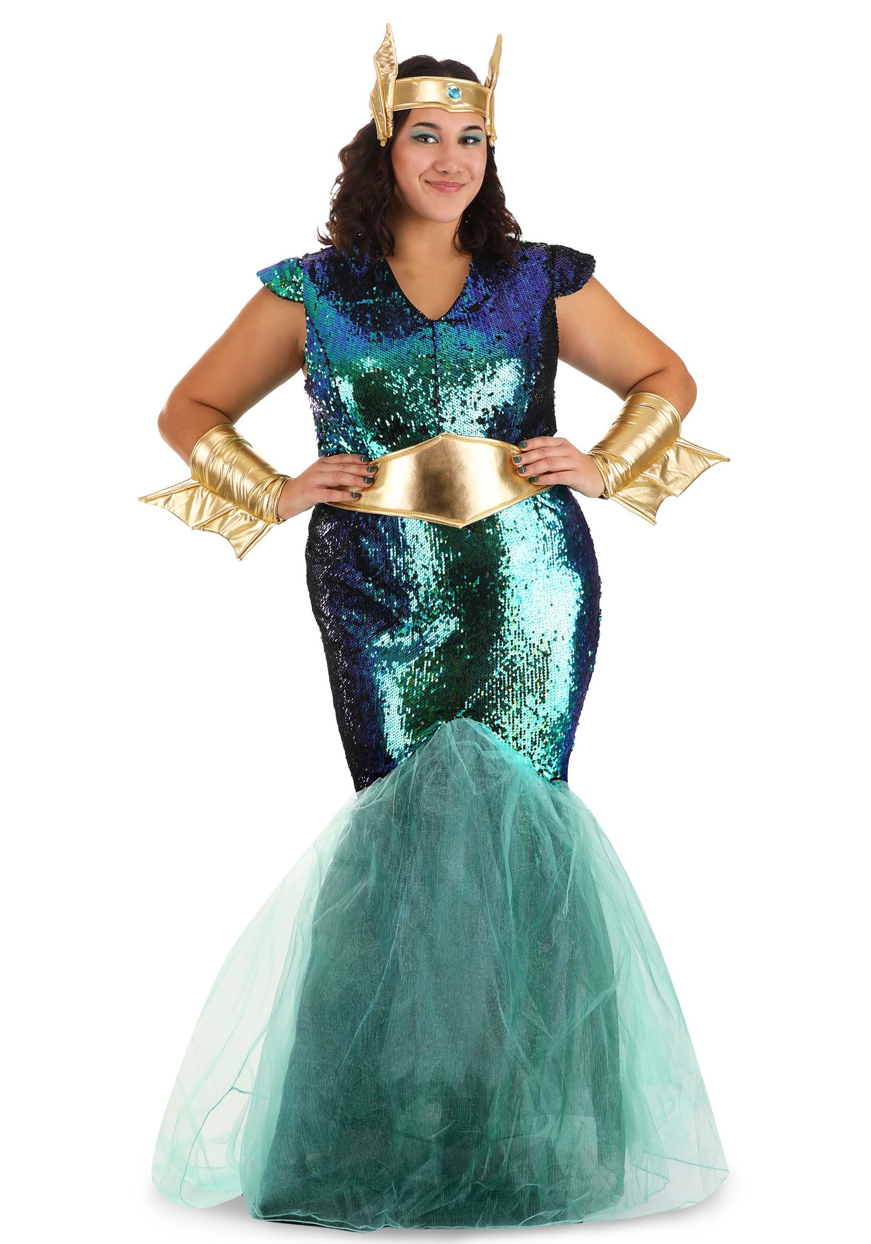Image of Sea Siren Plus Size Costume for Women ID FUN3698PL-1X