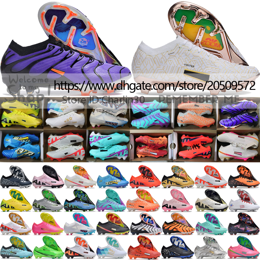 Image of Send With Bag Quality Soccer Boots Zoom Vapores 15 Elite ACC Football Cleats Mens Firm Ground Soft Leather Comfortable Training CR7 Mbappe S
