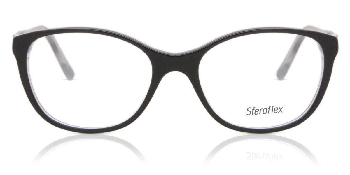 Image of Sferoflex SF1548 C562 52 Svarta Glasögon (Endast Båge) Kvinna SEK