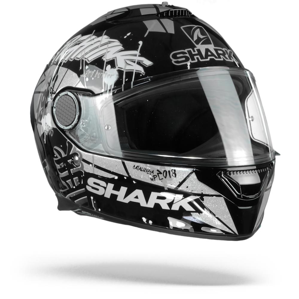 Image of Shark Spartan 12 Lorenzo Catalunya GP Casco Integral (Full Face) Negro Blanco Escarchado KWX Talla S