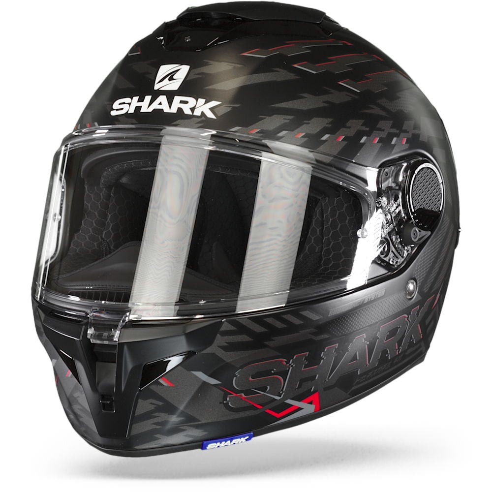 Image of Shark Spartan GT Bcl Micr E-Brake Mat Mat Black Red Anthracite KRA Full Face Helmet Talla XL
