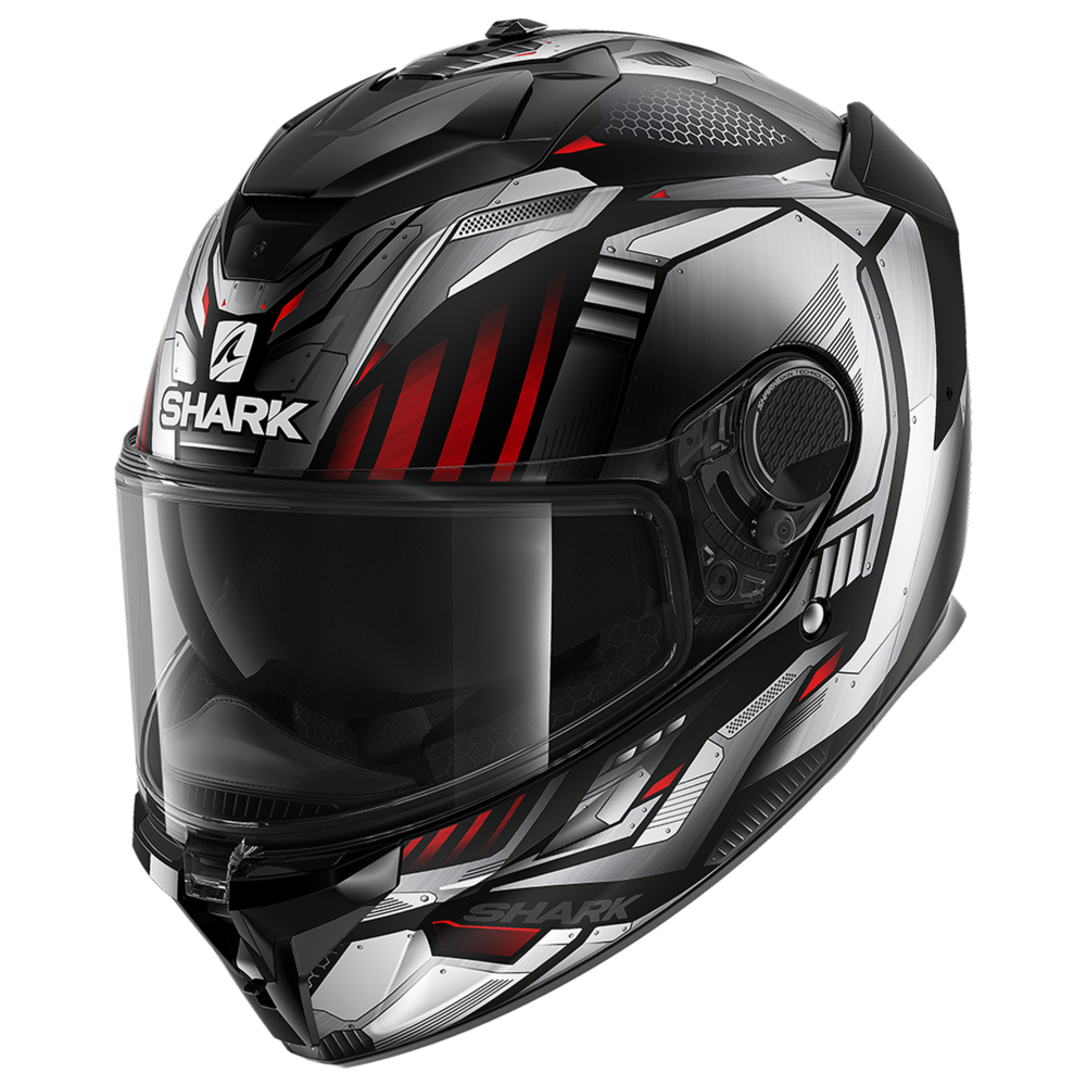 Image of Shark Spartan GT Replikan Mat Bcl Micr Black Chrom Silver Kus Full Face Helmet Size XS EN