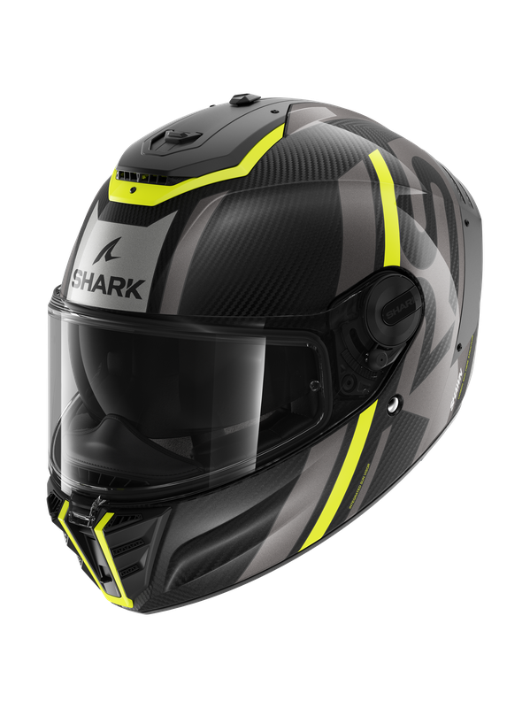 Image of Shark Spartan RS Carbon Shawn Carbon Yellow Anthracite DYA Full Face Helmet Talla M