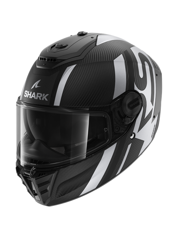 Image of Shark Spartan RS Carbon Shawn Mat Carbon Black Silver DKS Full Face Helmet Size 2XL EN
