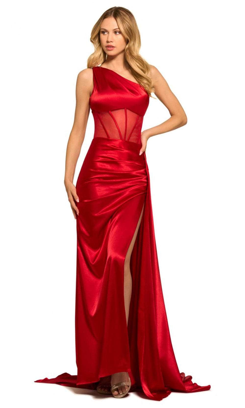 Image of Sherri Hill 55388 - Asymmetrical Corset Bodice Prom Gown