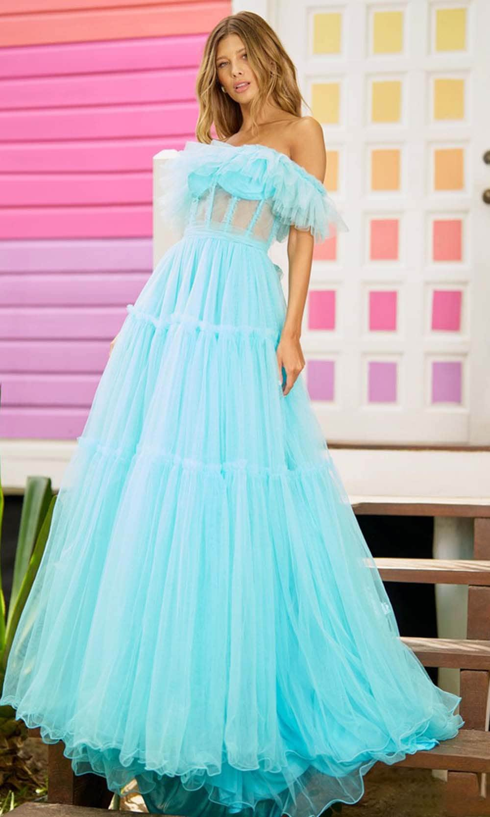 Image of Sherri Hill 56068 - Corset Tiered Prom Dress