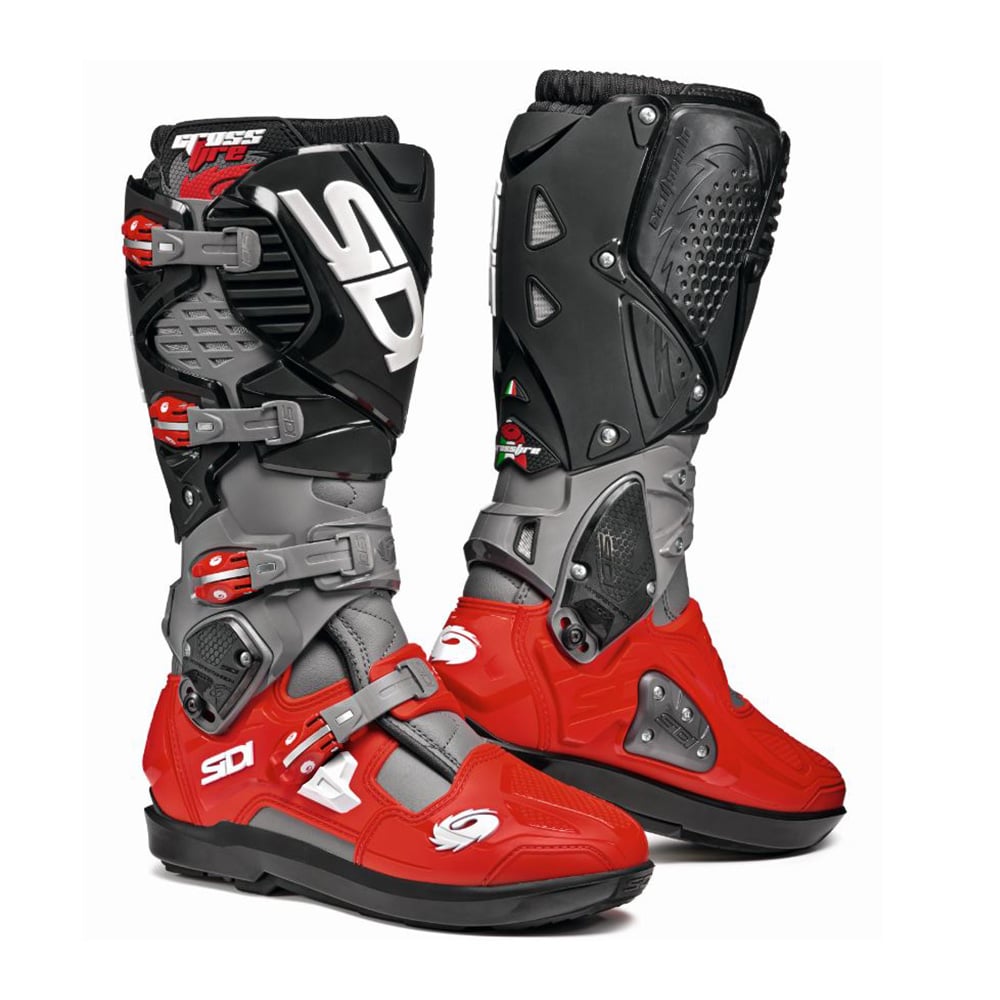 Image of Sidi Crossfire 3 SRS MX Boots Grey Red Black Size 43 ID 8017732563361