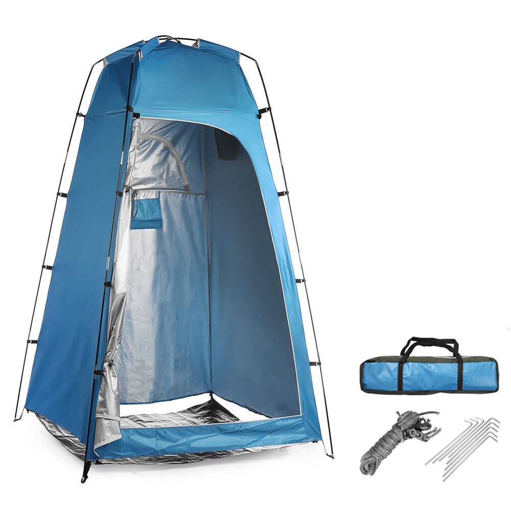 Image of Single People Shower Tent Changing Room Bathing Tent Rain Shelter Camping Toilet Outdoor Hiking with Storage Bag