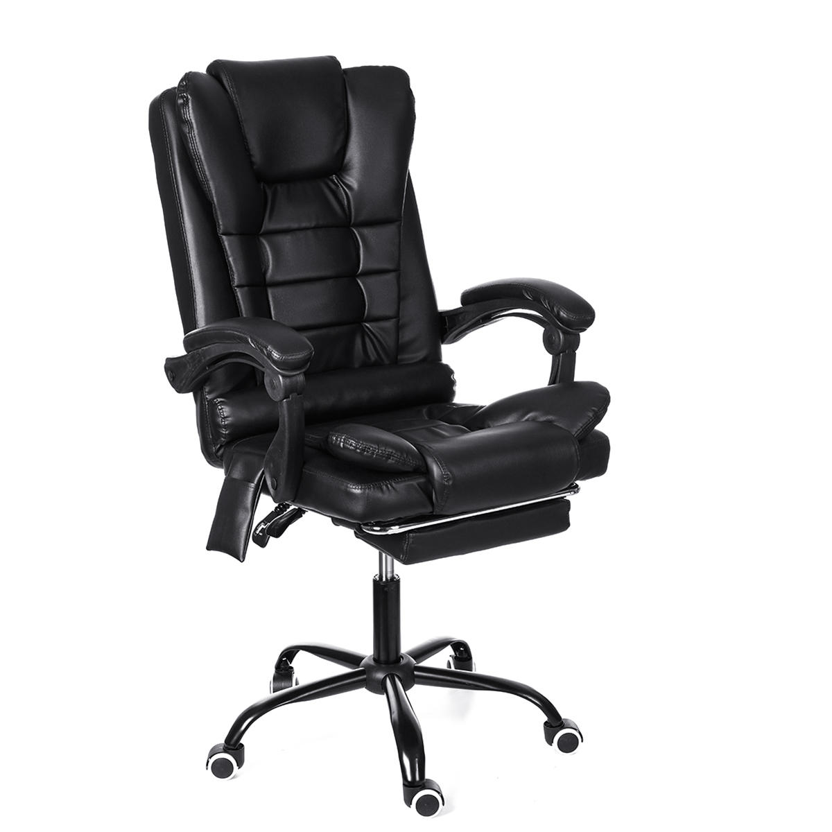 Image of Snailhome Massage Reclining OfficeChair Adjustable Height Rotating Lift Chair PU Leather Gaming Chair Laptop Desk Chai
