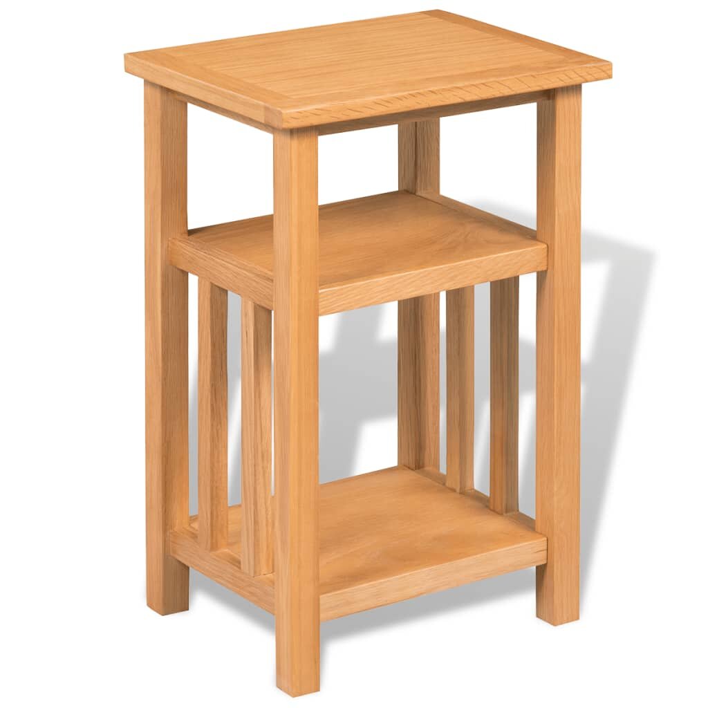 Image of Solid Oak Wood End Table with Magazine Shelf 106"x138"x217"