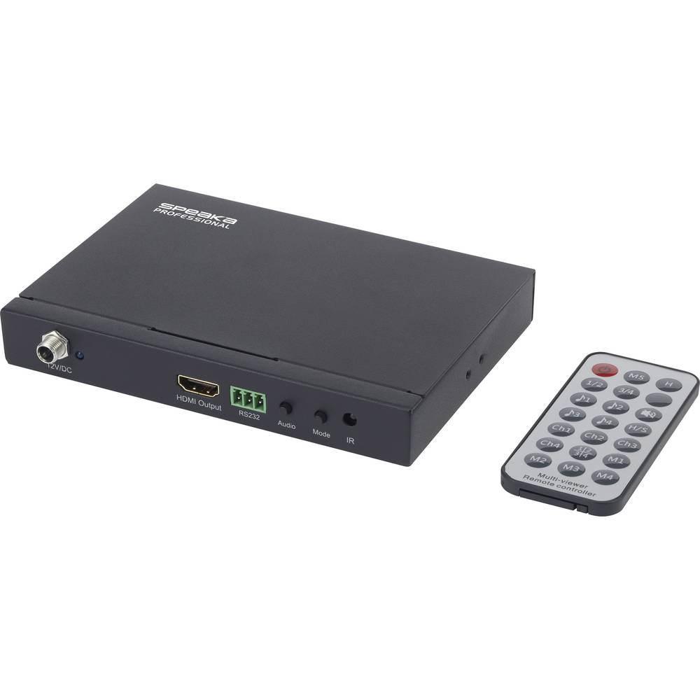 Image of SpeaKa Professional SP-HDS-QMV100 4 ports HDMI quad multi viewer + remote control 1920 x 1080 p