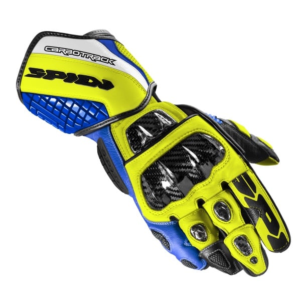 Image of Spidi Carbo Track Evo Blue Yellow Talla S