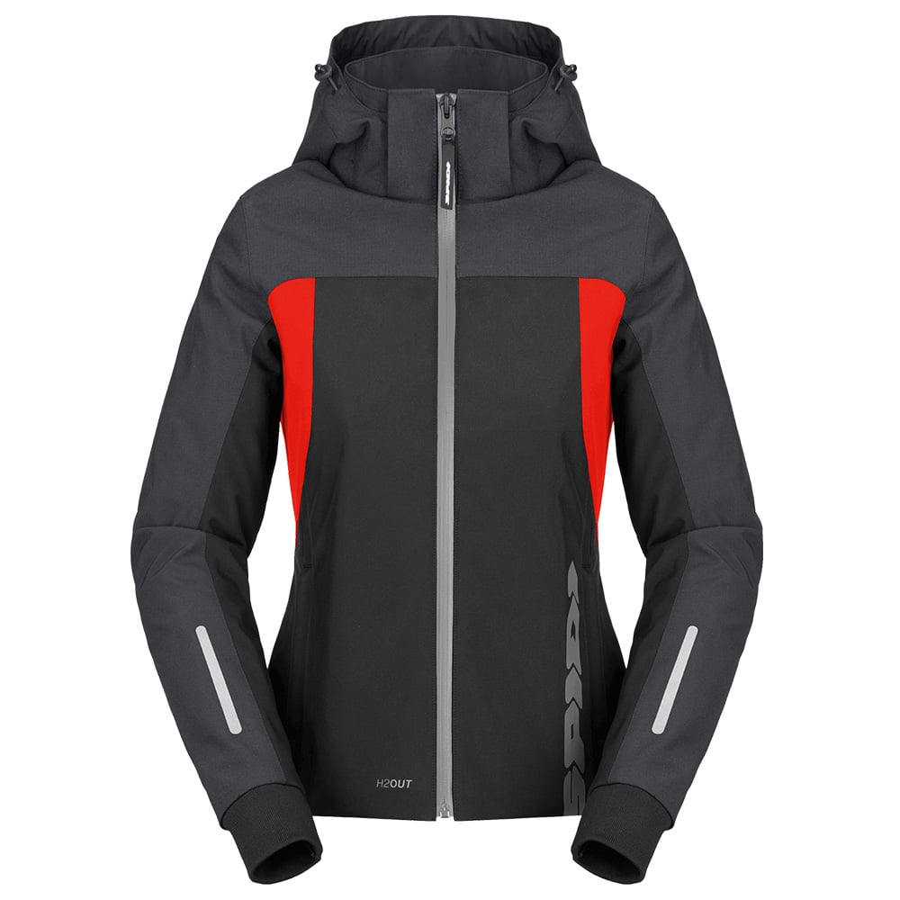 Image of Spidi H2Out II Hoodie Lady Black Anthracite Fluo Red Size M ID 8030161482546